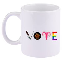 Vote Blm P.R.O C.H.O.I.C.E Gun Lgbtq+ 11oz C Handle Ceramic Mug