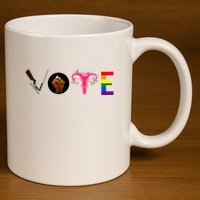Vote Blm P.R.O C.H.O.I.C.E Gun Lgbtq+ 11oz C Handle Ceramic Mug
