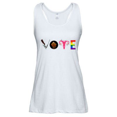 Vote Blm P.R.O C.H.O.I.C.E Gun Lgbtq+ Ladies Essential Flowy Tank