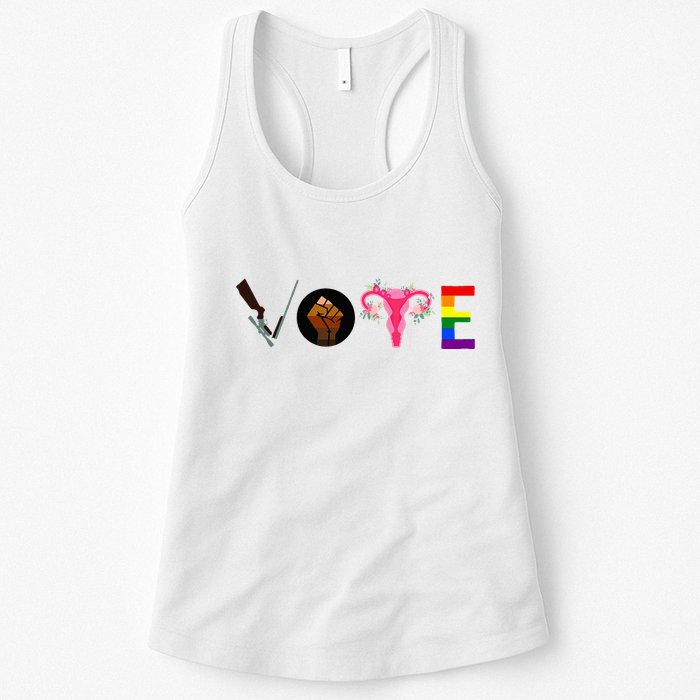Vote Blm P.R.O C.H.O.I.C.E Gun Lgbtq+ Womens Tank Top