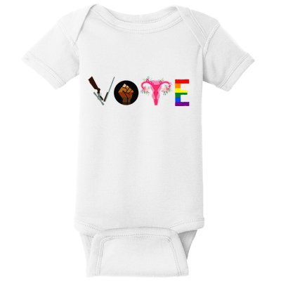 Vote Blm P.R.O C.H.O.I.C.E Gun Lgbtq+ Baby Bodysuit