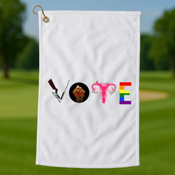Vote Blm P.R.O C.H.O.I.C.E Gun Lgbtq+ Golf Towel