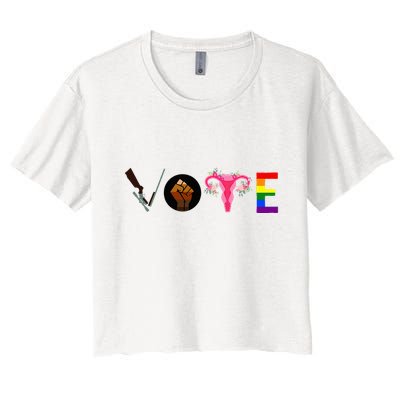 Vote Blm P.R.O C.H.O.I.C.E Gun Lgbtq+ Crop Top