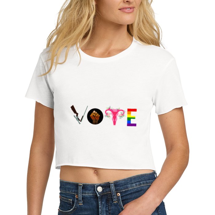 Vote Blm P.R.O C.H.O.I.C.E Gun Lgbtq+ Crop Top