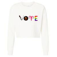 Vote Blm P.R.O C.H.O.I.C.E Gun Lgbtq+ Cropped Pullover Crew