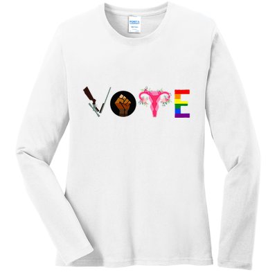 Vote Blm P.R.O C.H.O.I.C.E Gun Lgbtq+ Ladies Long Sleeve Shirt