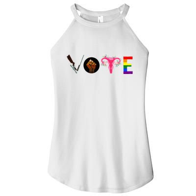 Vote Blm P.R.O C.H.O.I.C.E Gun Lgbtq+ Women's Perfect Tri Rocker Tank