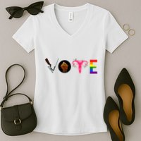 Vote Blm P.R.O C.H.O.I.C.E Gun Lgbtq+ Women's V-Neck T-Shirt