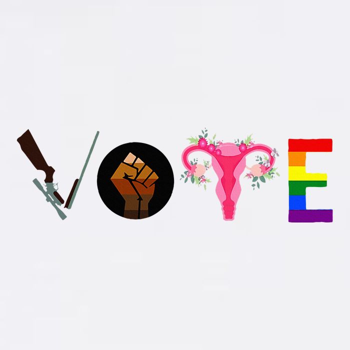 Vote Blm P.R.O C.H.O.I.C.E Gun Lgbtq+ Women's V-Neck T-Shirt