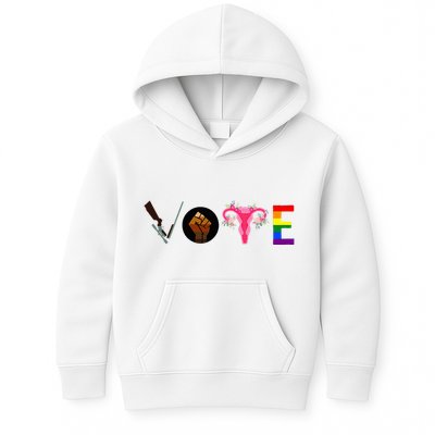 Vote Blm P.R.O C.H.O.I.C.E Gun Lgbtq+ Kids Hoodie