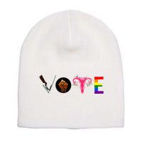 Vote Blm P.R.O C.H.O.I.C.E Gun Lgbtq+ Short Acrylic Beanie