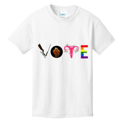 Vote Blm P.R.O C.H.O.I.C.E Gun Lgbtq+ Kids T-Shirt