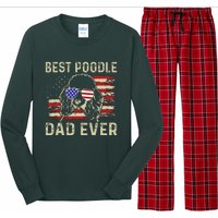 Vintage Best Poodle Dad Ever Dog Lover Tees Fathers Day Long Sleeve Pajama Set