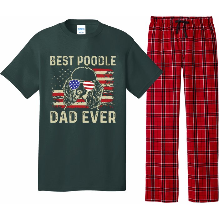 Vintage Best Poodle Dad Ever Dog Lover Tees Fathers Day Pajama Set