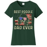 Vintage Best Poodle Dad Ever Dog Lover Tees Fathers Day Women's T-Shirt