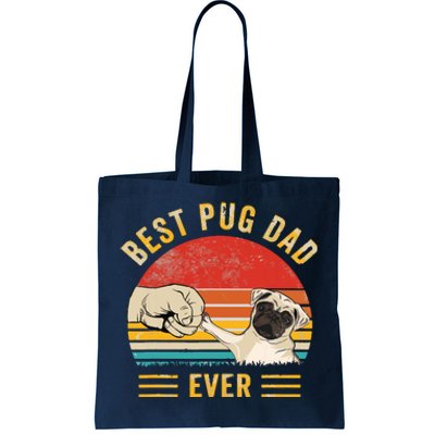 Vintage Best Pug Dad Ever Pug Lover Fathers Day Tote Bag