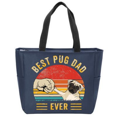 Vintage Best Pug Dad Ever Pug Lover Fathers Day Zip Tote Bag