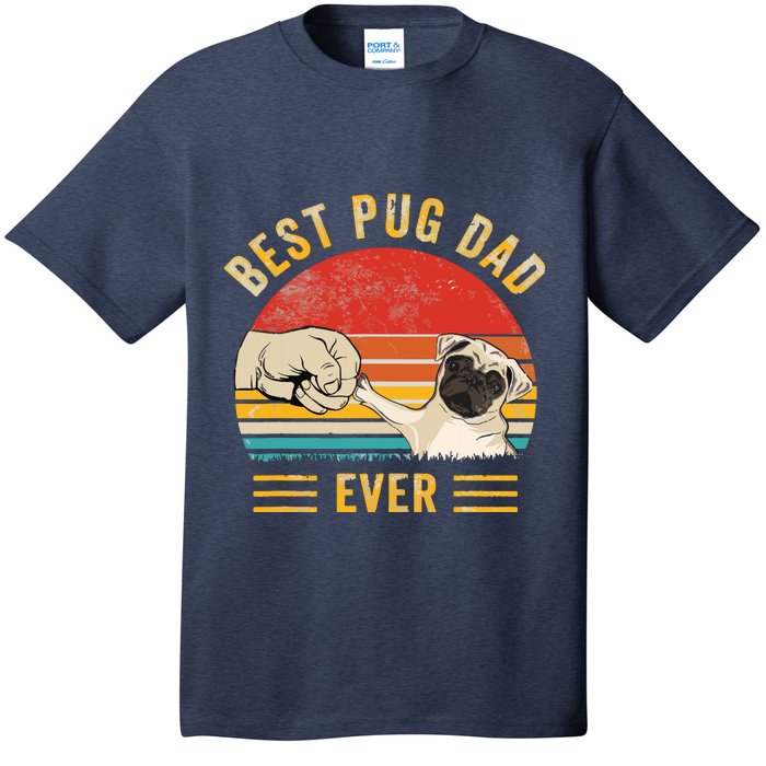 Vintage Best Pug Dad Ever Pug Lover Fathers Day T-Shirt