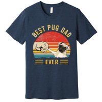 Vintage Best Pug Dad Ever Pug Lover Fathers Day Premium T-Shirt