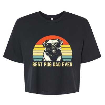 Vintage Best Pug Dad Ever Pug Lover Fathers Day Bella+Canvas Jersey Crop Tee