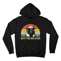 Vintage Best Pug Dad Ever Pug Lover Fathers Day Hoodie