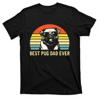 Vintage Best Pug Dad Ever Pug Lover Fathers Day T-Shirt