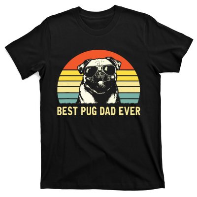 Vintage Best Pug Dad Ever Pug Lover Fathers Day T-Shirt