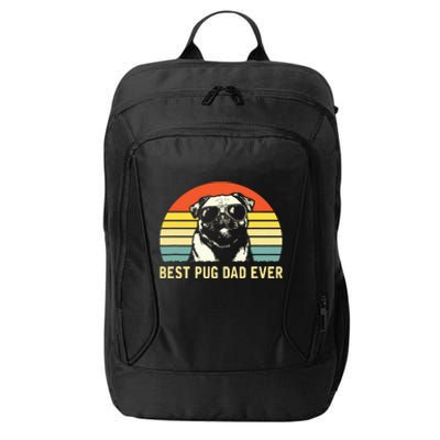 Vintage Best Pug Dad Ever Pug Lover Fathers Day City Backpack