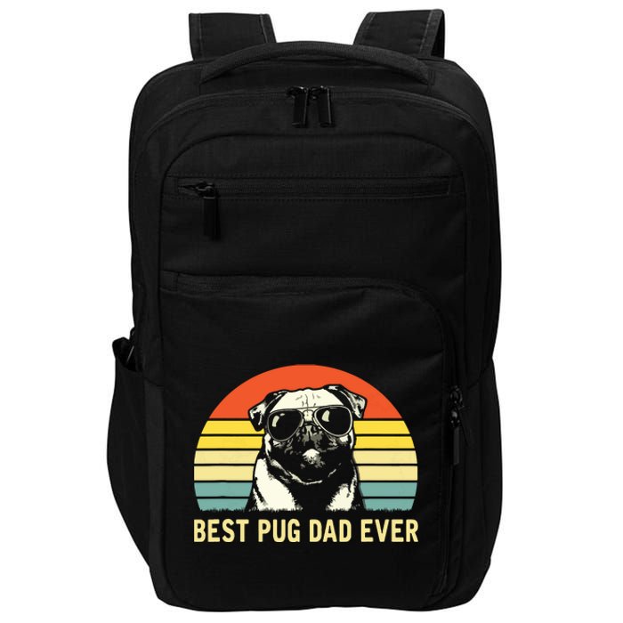 Vintage Best Pug Dad Ever Pug Lover Fathers Day Impact Tech Backpack