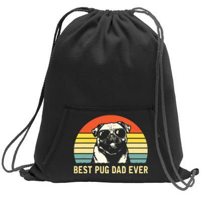 Vintage Best Pug Dad Ever Pug Lover Fathers Day Sweatshirt Cinch Pack Bag