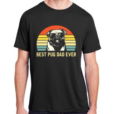 Vintage Best Pug Dad Ever Pug Lover Fathers Day Adult ChromaSoft Performance T-Shirt