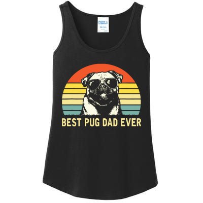 Vintage Best Pug Dad Ever Pug Lover Fathers Day Ladies Essential Tank