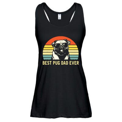 Vintage Best Pug Dad Ever Pug Lover Fathers Day Ladies Essential Flowy Tank