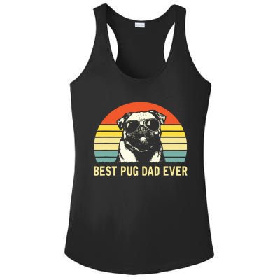 Vintage Best Pug Dad Ever Pug Lover Fathers Day Ladies PosiCharge Competitor Racerback Tank