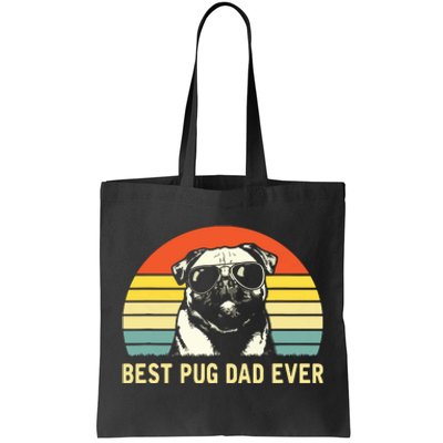 Vintage Best Pug Dad Ever Pug Lover Fathers Day Tote Bag