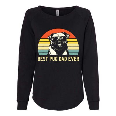 Vintage Best Pug Dad Ever Pug Lover Fathers Day Womens California Wash Sweatshirt