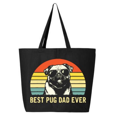 Vintage Best Pug Dad Ever Pug Lover Fathers Day 25L Jumbo Tote