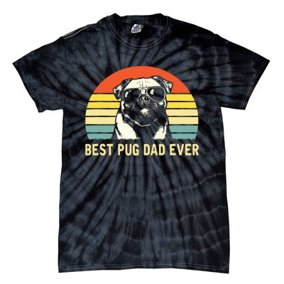 Vintage Best Pug Dad Ever Pug Lover Fathers Day Tie-Dye T-Shirt