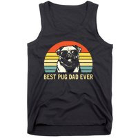 Vintage Best Pug Dad Ever Pug Lover Fathers Day Tank Top