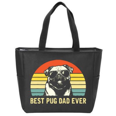 Vintage Best Pug Dad Ever Pug Lover Fathers Day Zip Tote Bag