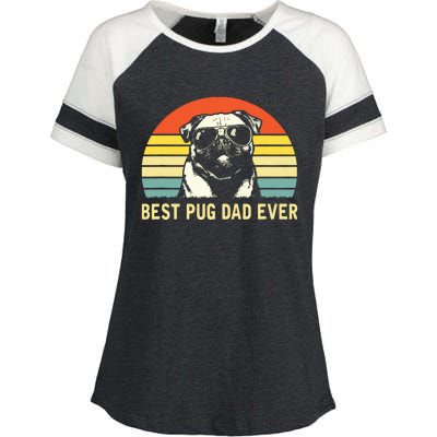 Vintage Best Pug Dad Ever Pug Lover Fathers Day Enza Ladies Jersey Colorblock Tee