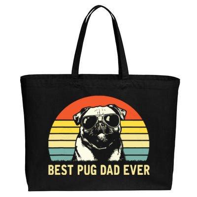 Vintage Best Pug Dad Ever Pug Lover Fathers Day Cotton Canvas Jumbo Tote