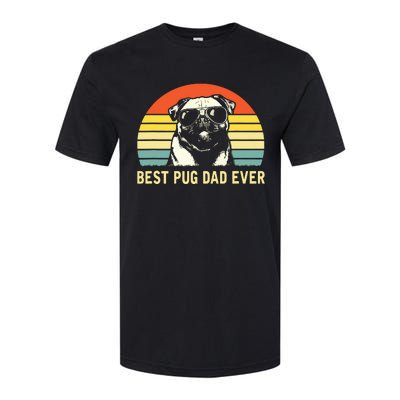 Vintage Best Pug Dad Ever Pug Lover Fathers Day Softstyle CVC T-Shirt