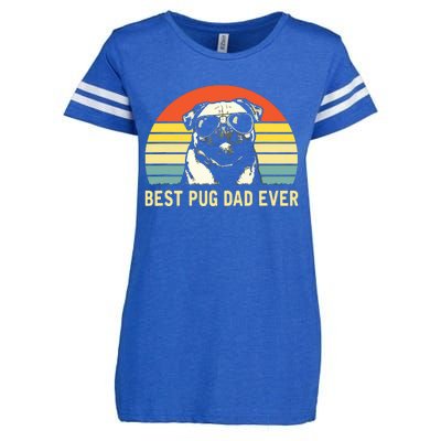 Vintage Best Pug Dad Ever Pug Lover Fathers Day Enza Ladies Jersey Football T-Shirt