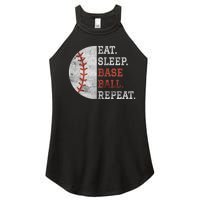 Vintage Baseball Player Eat Sleep Baseball Repeat Baseball Lovers Women's Perfect Tri Rocker Tank