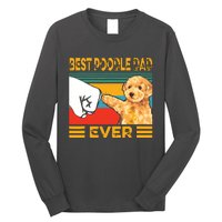 Vintage Best Poodle Dad Ever Dog Lover Tees Fathers Day Long Sleeve Shirt