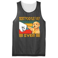 Vintage Best Poodle Dad Ever Dog Lover Tees Fathers Day Mesh Reversible Basketball Jersey Tank