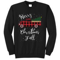 Vintage Buffalo Plaid Red Truck Merry Christmas Y'all Sweatshirt