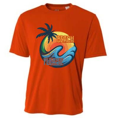 Vintage Beach Please Vacay Summer Vacation Vibes Palm Cruise Gift Cooling Performance Crew T-Shirt