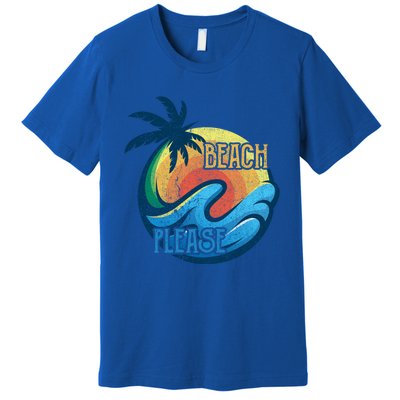 Vintage Beach Please Vacay Summer Vacation Vibes Palm Cruise Gift Premium T-Shirt